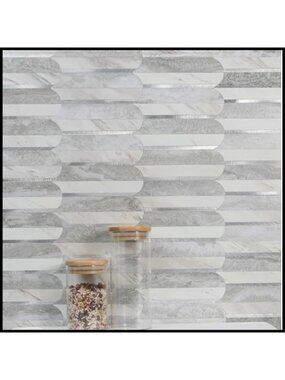 5pcs Peel and Stick Backsplash Waterproof Linear Mosaic Wall Stickers 3D Wall